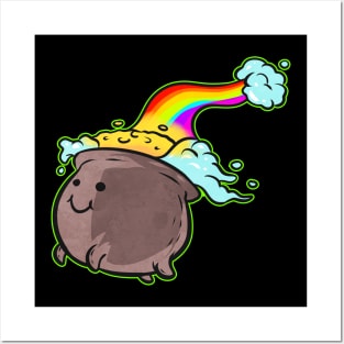 A Pot Of Gold At The End Of A Rainbow For St. Patricks Day Posters and Art